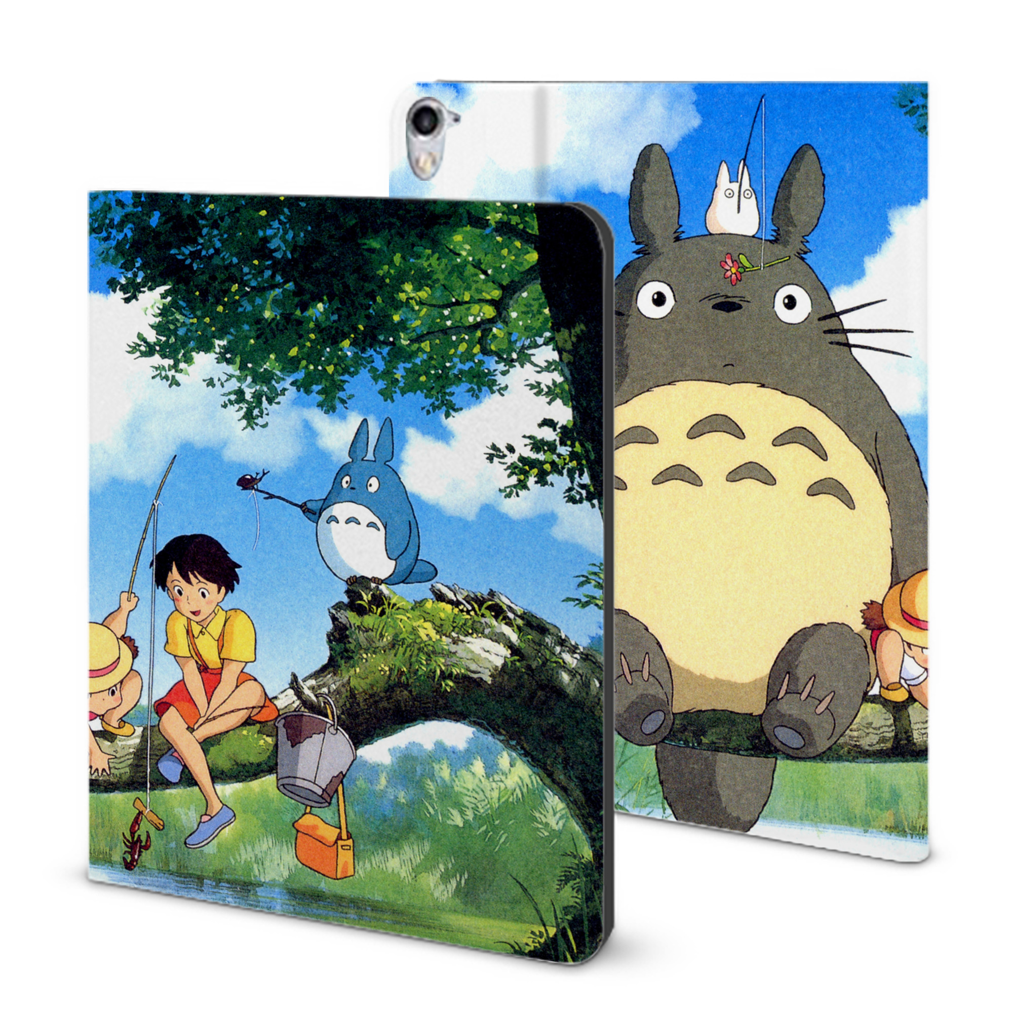 （画像用） となりのトトロ 草壁メイ 草壁サツキ My Neighbor Totoro Satsuki Kusakabe Mei Kusakabe IPad ケース ブック型 PUレザー TPU 耐衝撃 軽量 薄型 ペン収納なし 全面保護 IPad 各モデル対応
